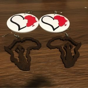 Africa themed wooden earrings